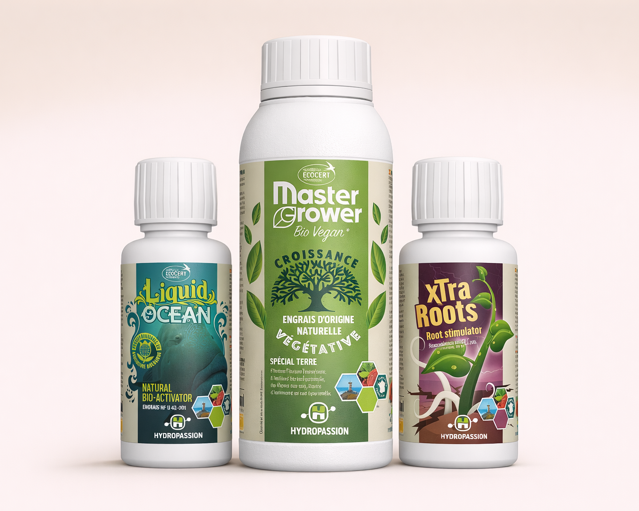 Pack engrais : Master grower + Liquid ocean + Xtra Roots Hydropassion