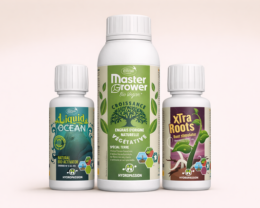 Pack engrais : Master grower + Liquid ocean + Xtra Roots Hydropassion